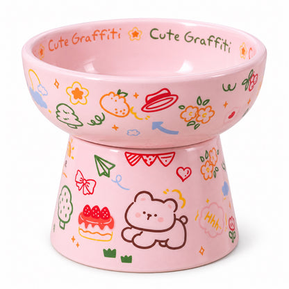 Graffiti Ceramic Pet Bowl, 6 Color Options, By GAVPEPY image 13 - 5697573636639.jpg