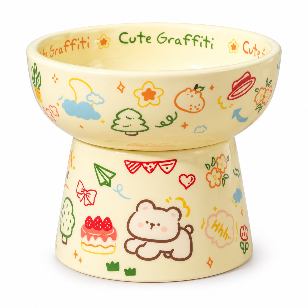 Graffiti Ceramic Pet Bowl, 6 Color Options, By GAVPEPY image 9 - 5697573636641.jpg