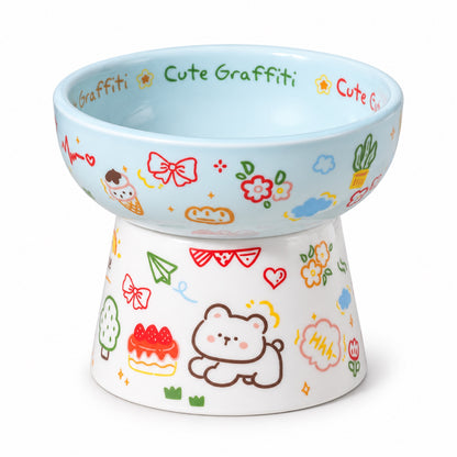 Graffiti Ceramic Pet Bowl, 6 Color Options, By GAVPEPY image 10 - 5697573636642.jpg