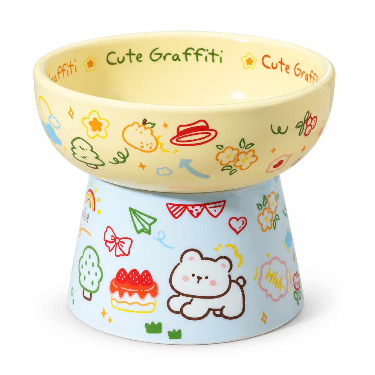 Graffiti Ceramic Pet Bowl, 6 Color Options, By GAVPEPY image 8 - 5697573636644.jpg
