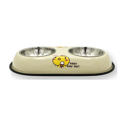 Chicken-Print Double Pet Bowl, 2 Sizes, By GAVPEPY image 8 - 5746801390741.jpg