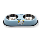 GAVPEPY Stainless Steel Cat-Print Double Pet Bowl, 2 Sizes for Everyday Feeding, Water Service and Organized Pet Care, Multiple Size Options, for Home Kitchens, Feeding Stations and Travel Setups, Foldable Design Supports Compact Storage