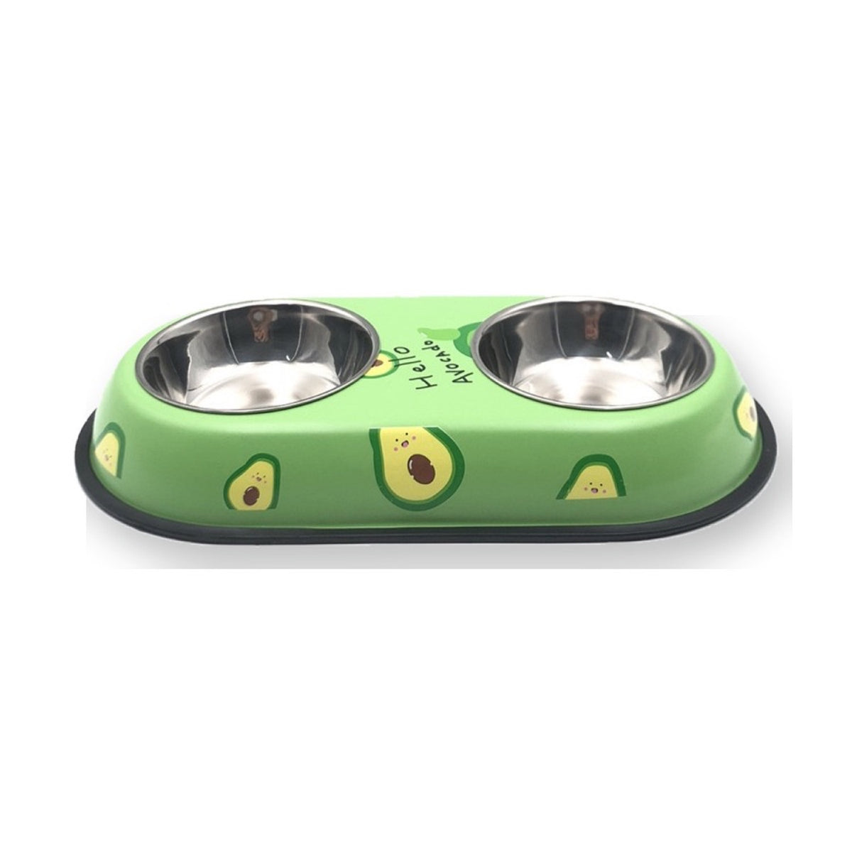Avocado-Print Double Pet Bowl, 2 Sizes, By GAVPEPY image 8 - 5746801390749.jpg