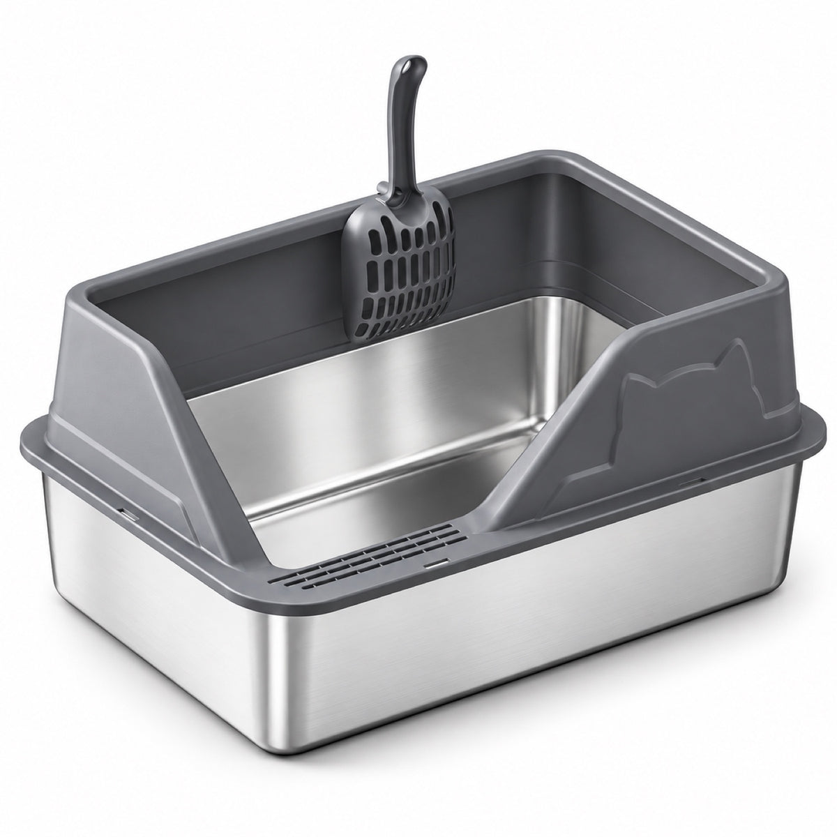 GAVPEPY Stainless Steel High-Sided Cat Litter Box, 56 Options image 54 - 5946631396809.jpg