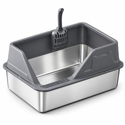 GAVPEPY Stainless Steel High-Sided Cat Litter Box, 56 Options image 54 - 5946631396809.jpg