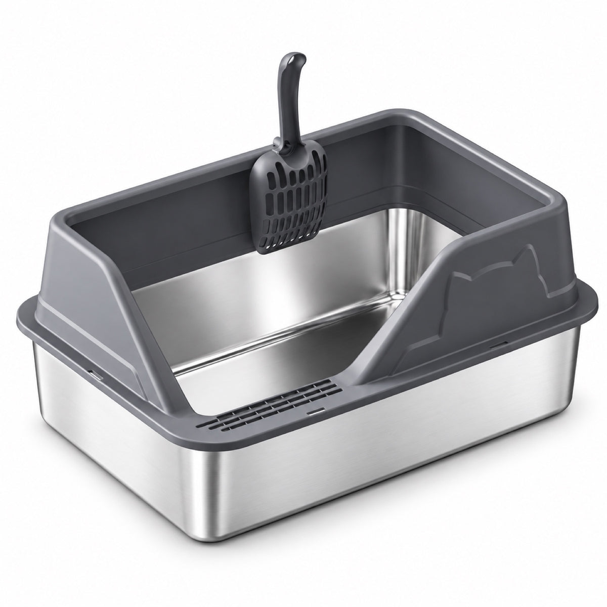 GAVPEPY Stainless Steel High-Sided Cat Litter Box, 56 Options image 18 - 5946631396812.jpg