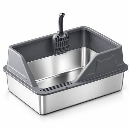GAVPEPY Stainless Steel High-Sided Cat Litter Box, 56 Options image 12 - 5946631396813.jpg