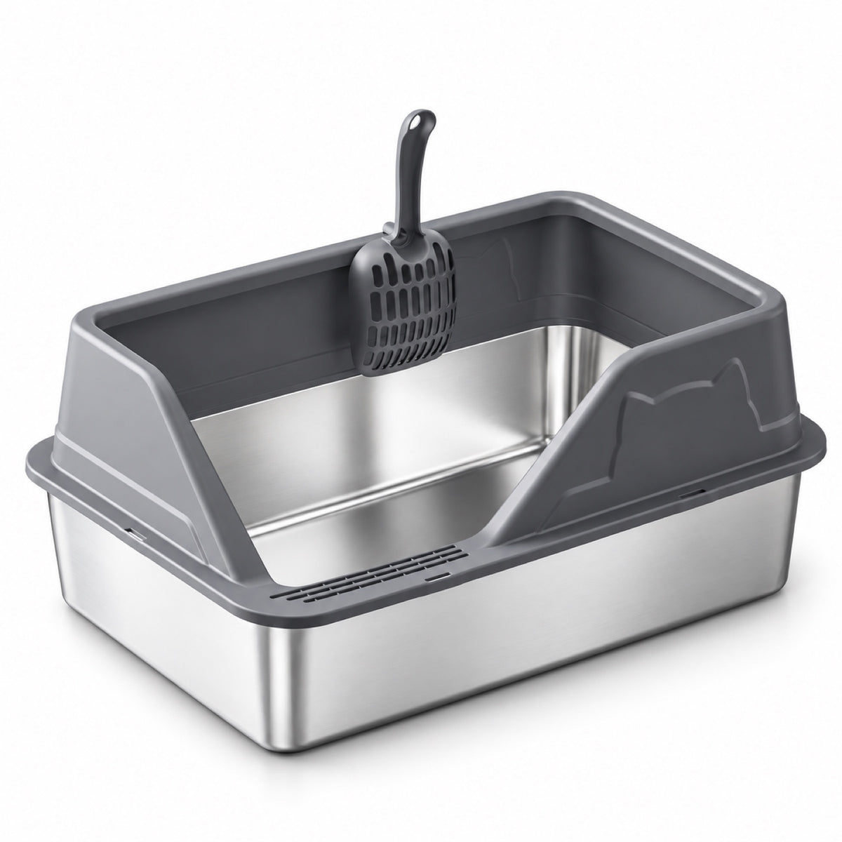 GAVPEPY Stainless Steel High-Sided Cat Litter Box, 56 Options image 59 - 5946631396814.jpg