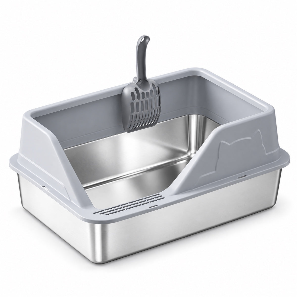 GAVPEPY Stainless Steel High-Sided Cat Litter Box, 56 Options image 51 - 5946631396816.jpg