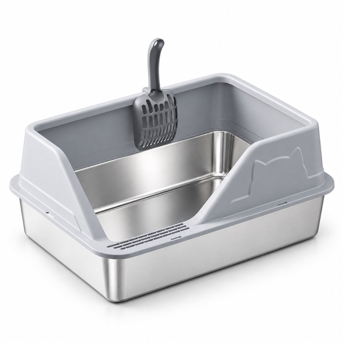 GAVPEPY Stainless Steel High-Sided Cat Litter Box, 56 Options image 38 - 5946631396817.jpg