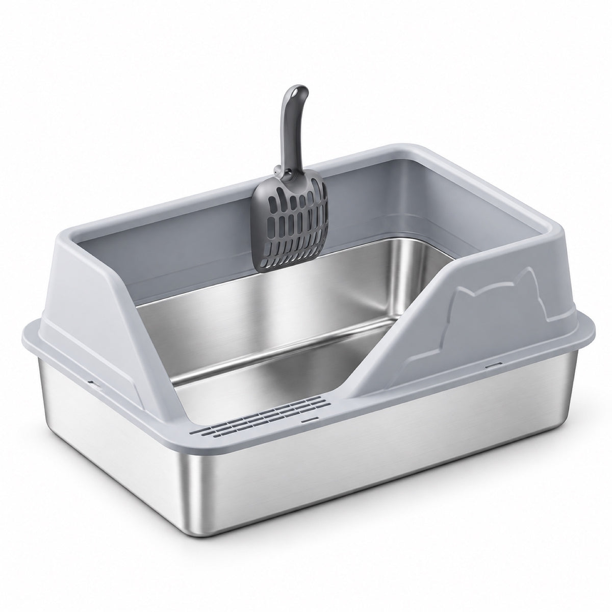 GAVPEPY Stainless Steel High-Sided Cat Litter Box, 56 Options image 60 - 5946631396820.jpg