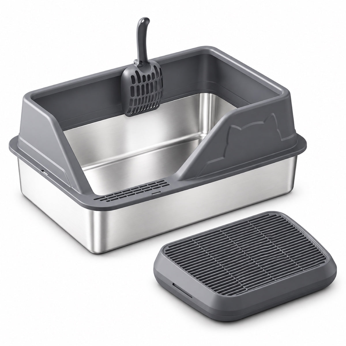GAVPEPY Stainless Steel High-Sided Cat Litter Box, 56 Options image 17 - 5946631396829.jpg