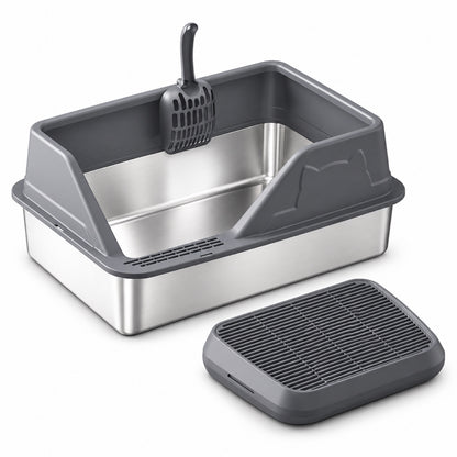 GAVPEPY Stainless Steel High-Sided Cat Litter Box, 56 Options image 17 - 5946631396829.jpg