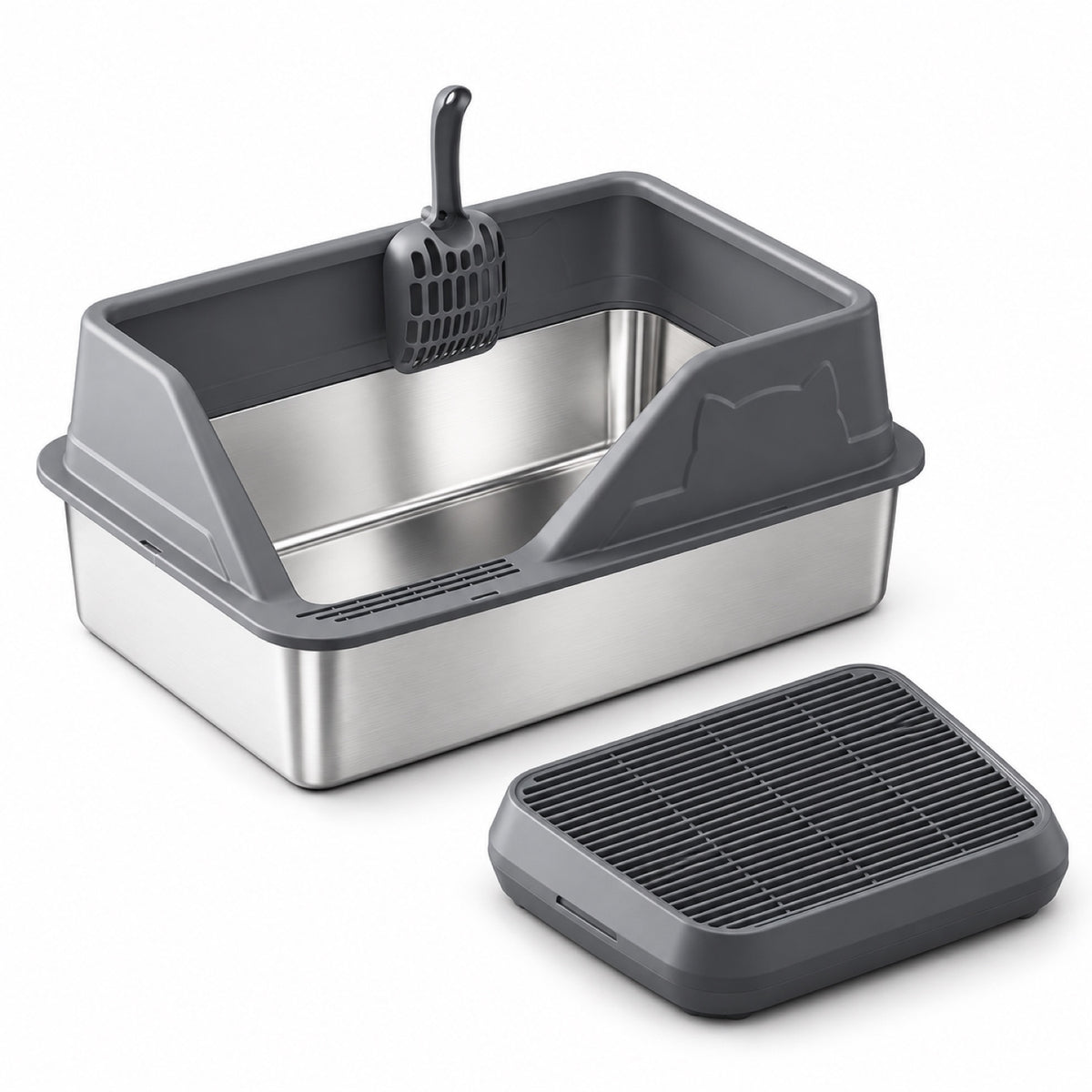 GAVPEPY Stainless Steel High-Sided Cat Litter Box, 56 Options image 45 - 5946631396830.jpg