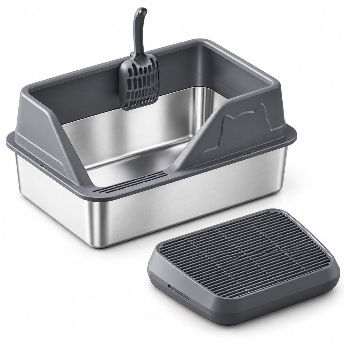 GAVPEPY Stainless Steel High-Sided Cat Litter Box, 56 Options image 29 - 5946631396831.jpg