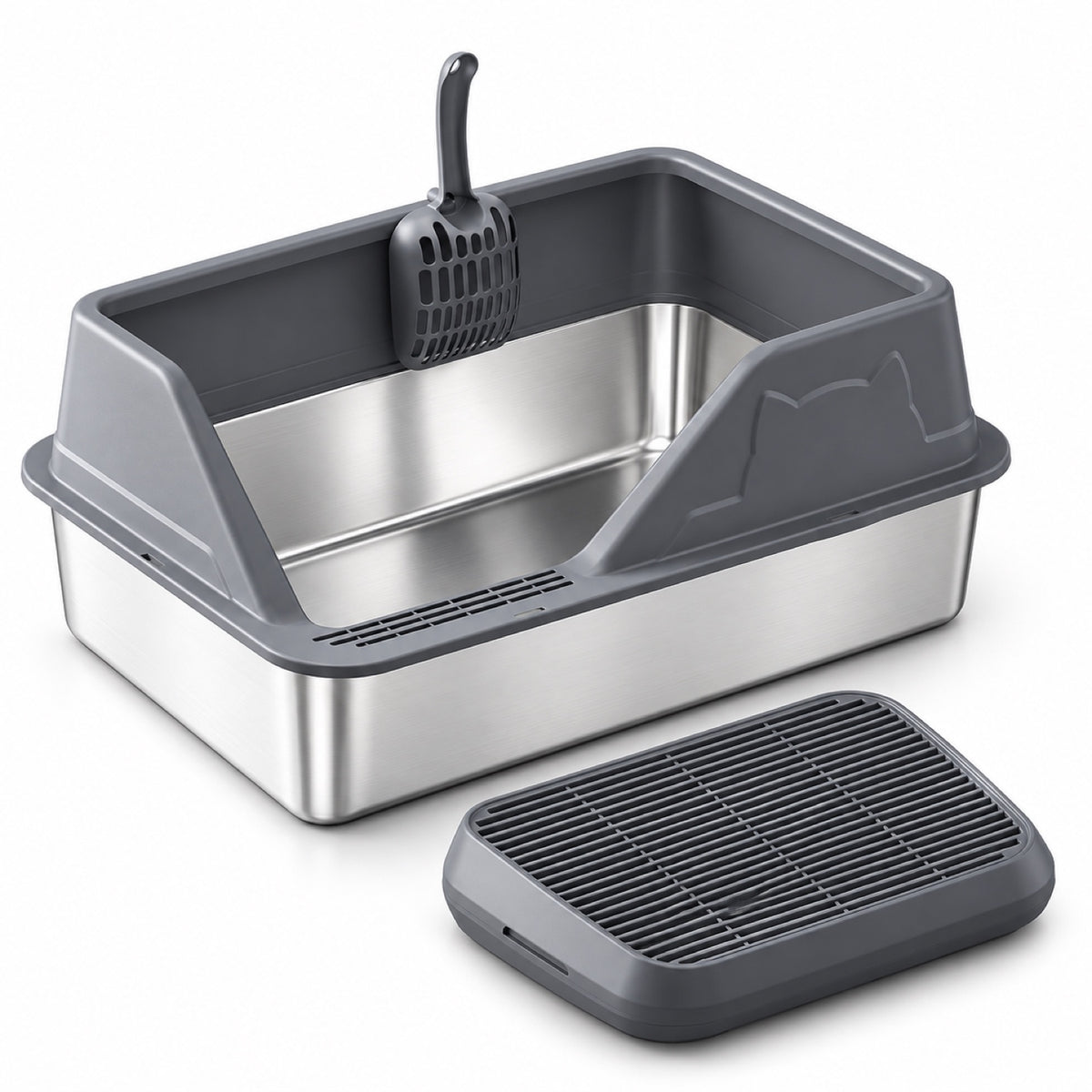 GAVPEPY Stainless Steel High-Sided Cat Litter Box, 56 Options image 21 - 5946631396832.jpg