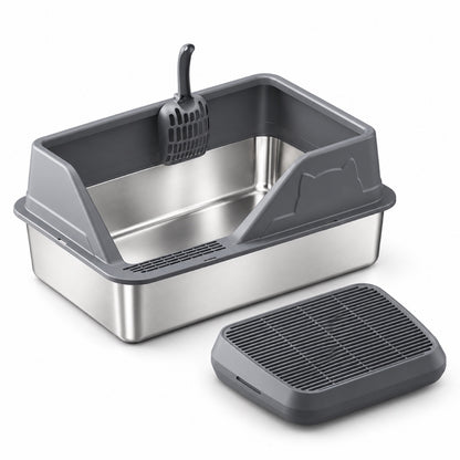 GAVPEPY Stainless Steel High-Sided Cat Litter Box, 56 Options image 50 - 5946631396834.jpg