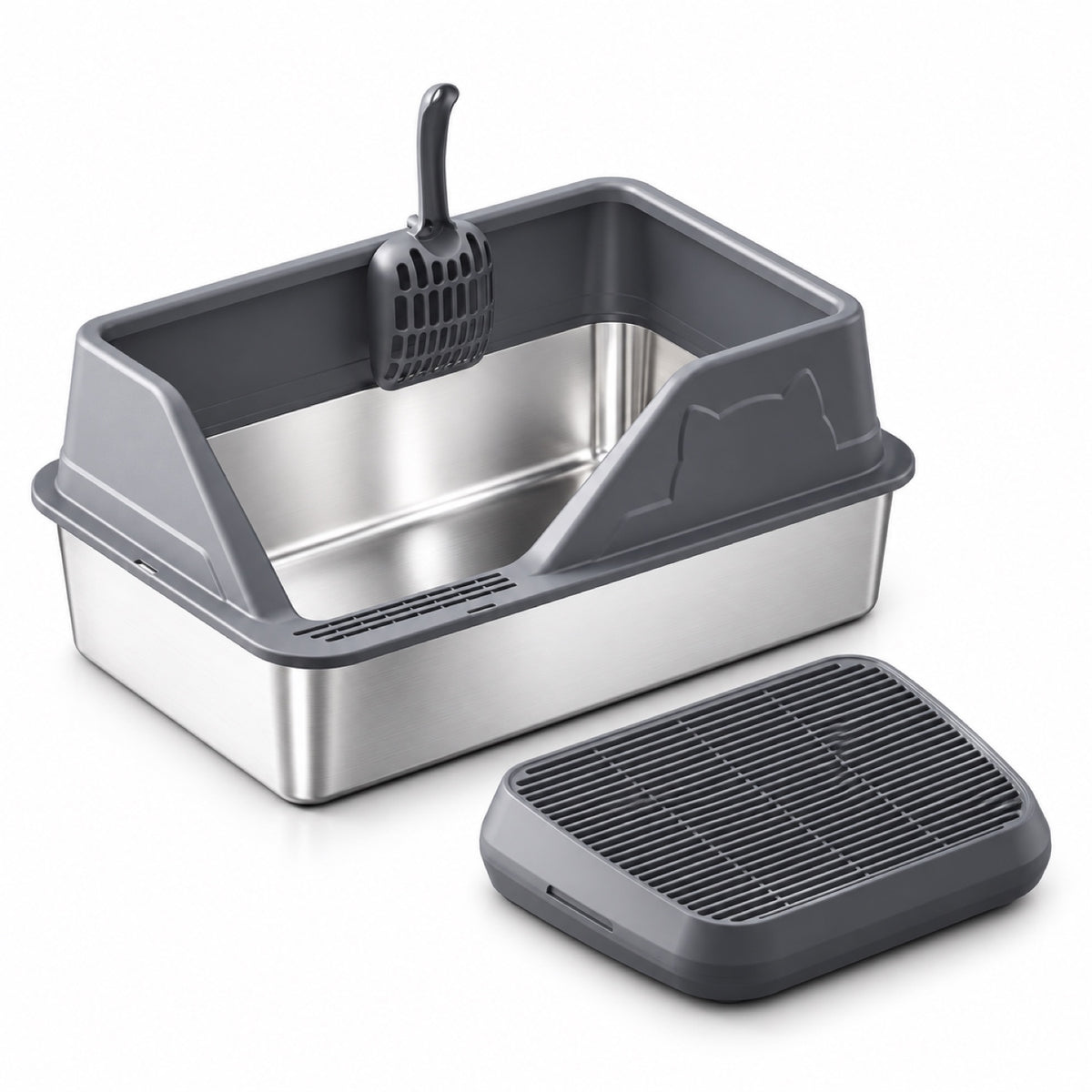 GAVPEPY Stainless Steel High-Sided Cat Litter Box, 56 Options image 37 - 5946631396835.jpg