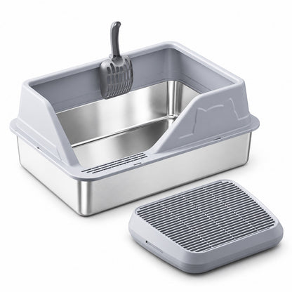 GAVPEPY Stainless Steel High-Sided Cat Litter Box, 56 Options image 53 - 5946631396836.jpg
