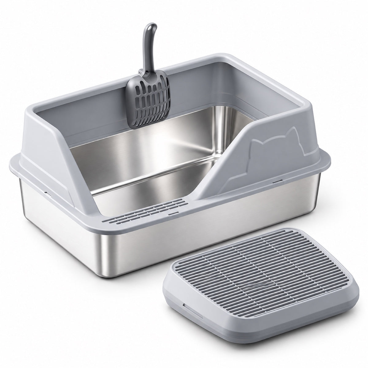 GAVPEPY Stainless Steel High-Sided Cat Litter Box, 56 Options image 32 - 5946631396837.jpg