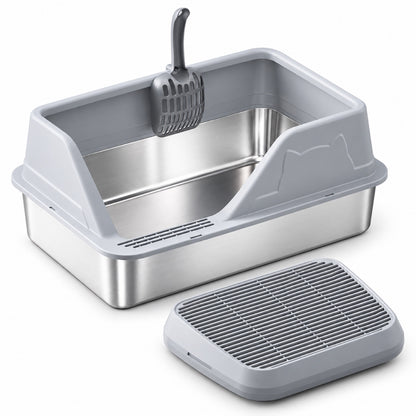 GAVPEPY Stainless Steel High-Sided Cat Litter Box, 56 Options image 8 - 5946631396840.jpg