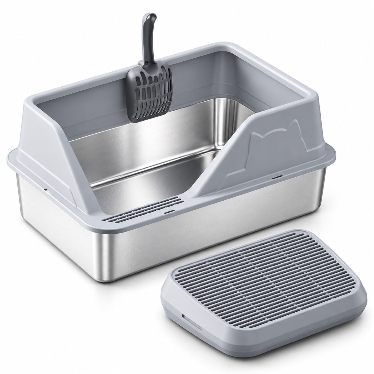GAVPEPY Stainless Steel High-Sided Cat Litter Box, 56 Options image 26 - 5946631396842.jpg