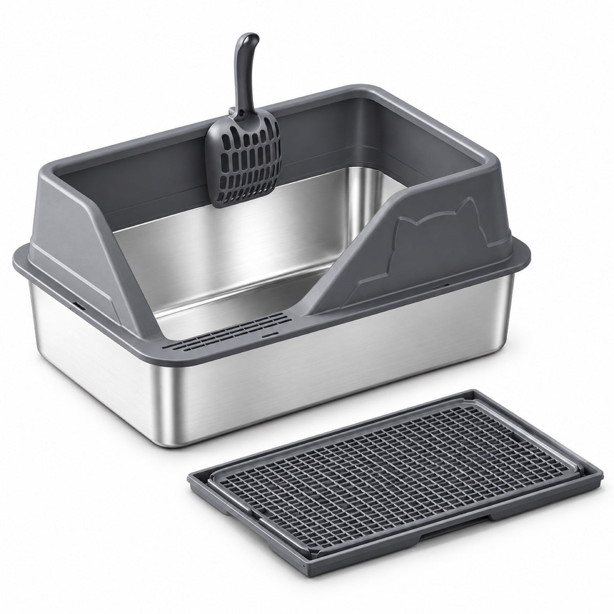 GAVPEPY Stainless Steel High-Sided Cat Litter Box, 56 Options image 46 - 5946631396843.jpg