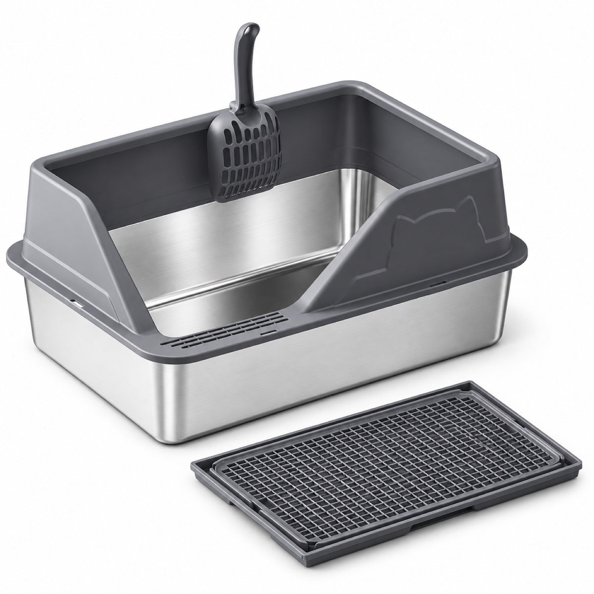 GAVPEPY Stainless Steel High-Sided Cat Litter Box, 56 Options image 30 - 5946631396844.jpg