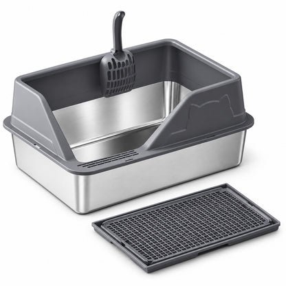 GAVPEPY Stainless Steel High-Sided Cat Litter Box, 56 Options image 30 - 5946631396844.jpg