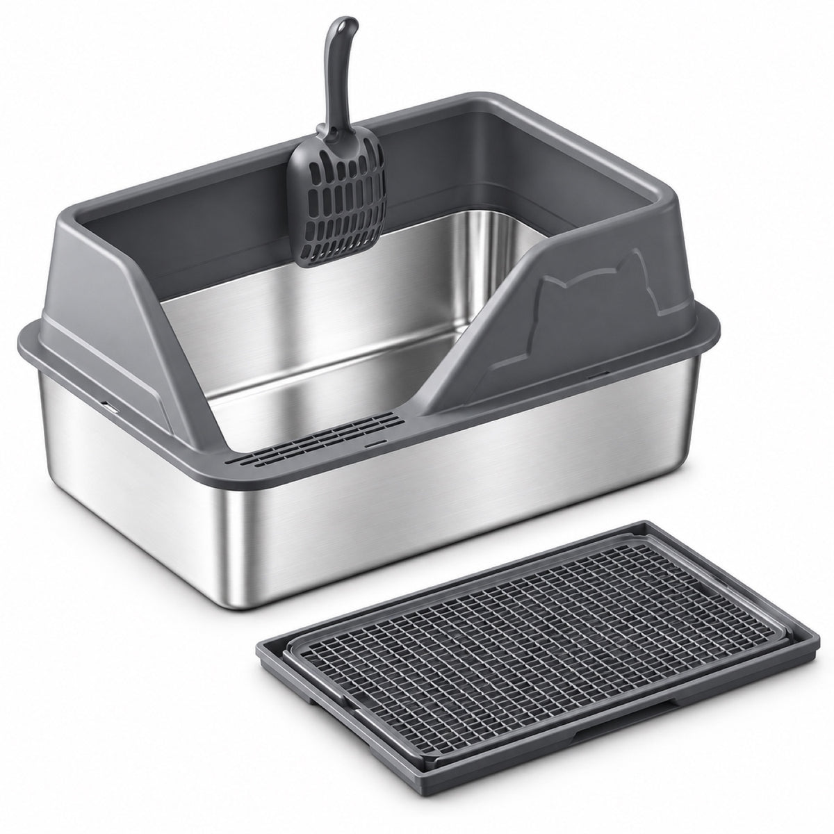 GAVPEPY Stainless Steel High-Sided Cat Litter Box, 56 Options image 39 - 5946631396845.jpg