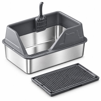 GAVPEPY Stainless Steel High-Sided Cat Litter Box, 56 Options image 39 - 5946631396845.jpg