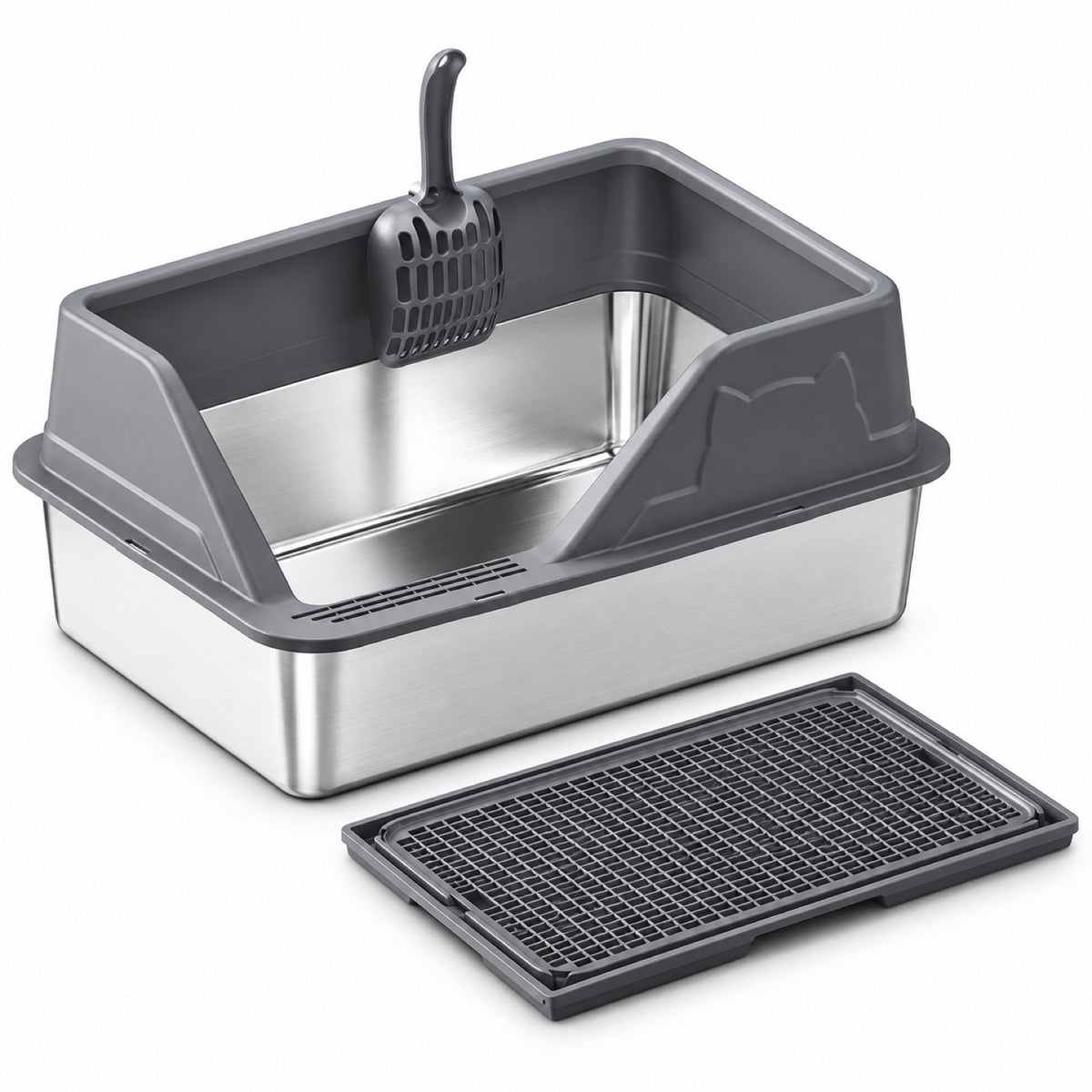 GAVPEPY Stainless Steel High-Sided Cat Litter Box, 56 Options image 19 - 5946631396846.jpg