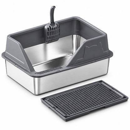 GAVPEPY Stainless Steel High-Sided Cat Litter Box, 56 Options image 19 - 5946631396846.jpg