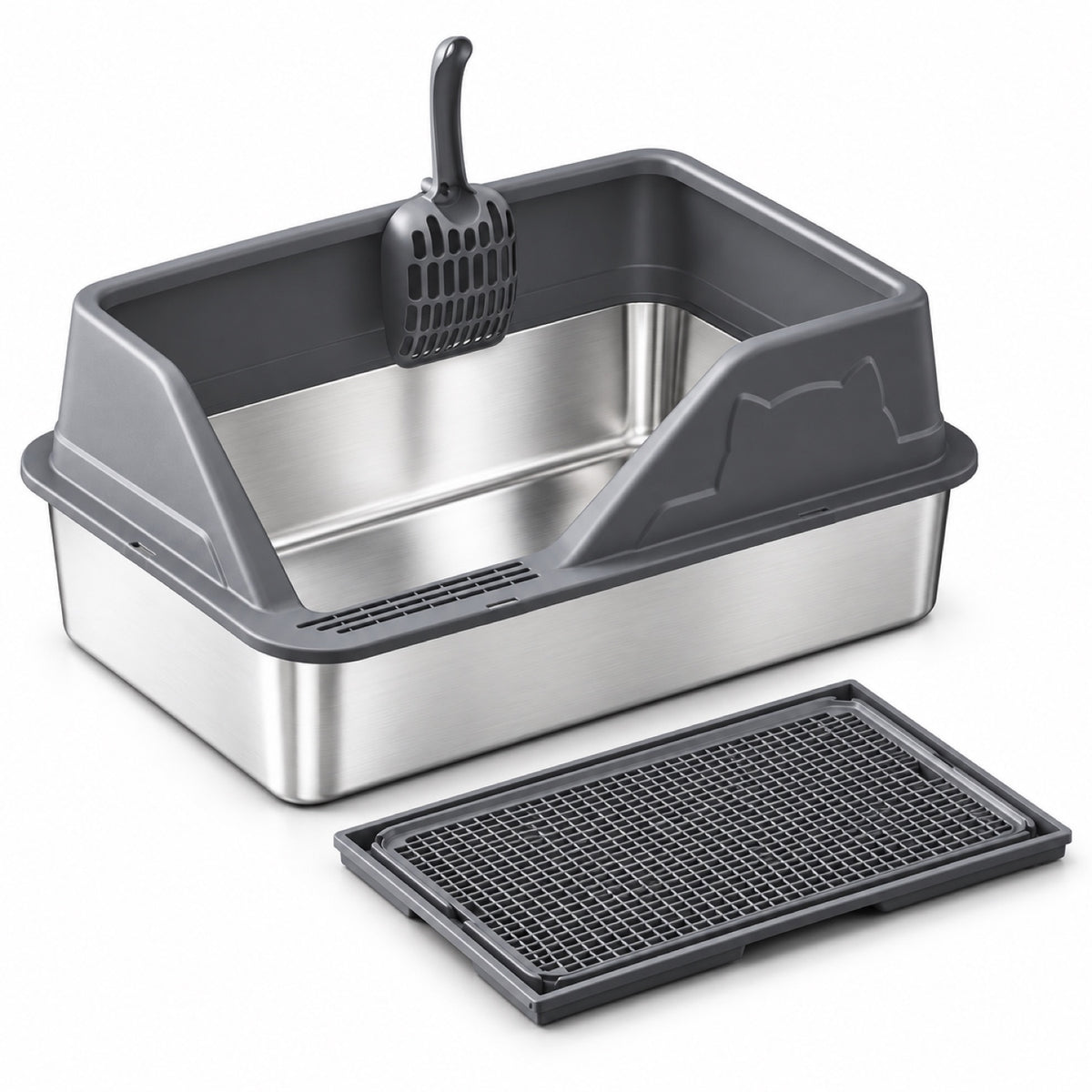 GAVPEPY Stainless Steel High-Sided Cat Litter Box, 56 Options image 47 - 5946631396847.jpg