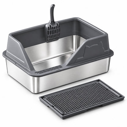 GAVPEPY Stainless Steel High-Sided Cat Litter Box, 56 Options image 47 - 5946631396847.jpg