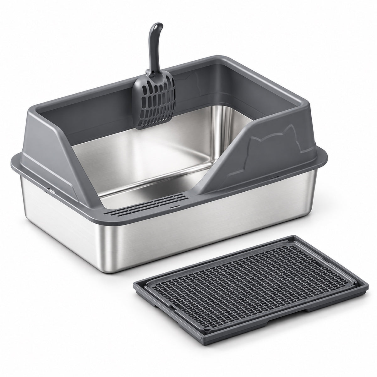GAVPEPY Stainless Steel High-Sided Cat Litter Box, 56 Options image 48 - 5946631396848.jpg