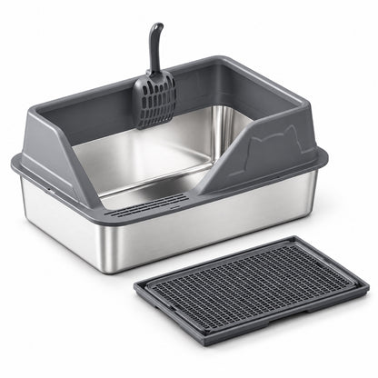 GAVPEPY Stainless Steel High-Sided Cat Litter Box, 56 Options image 48 - 5946631396848.jpg