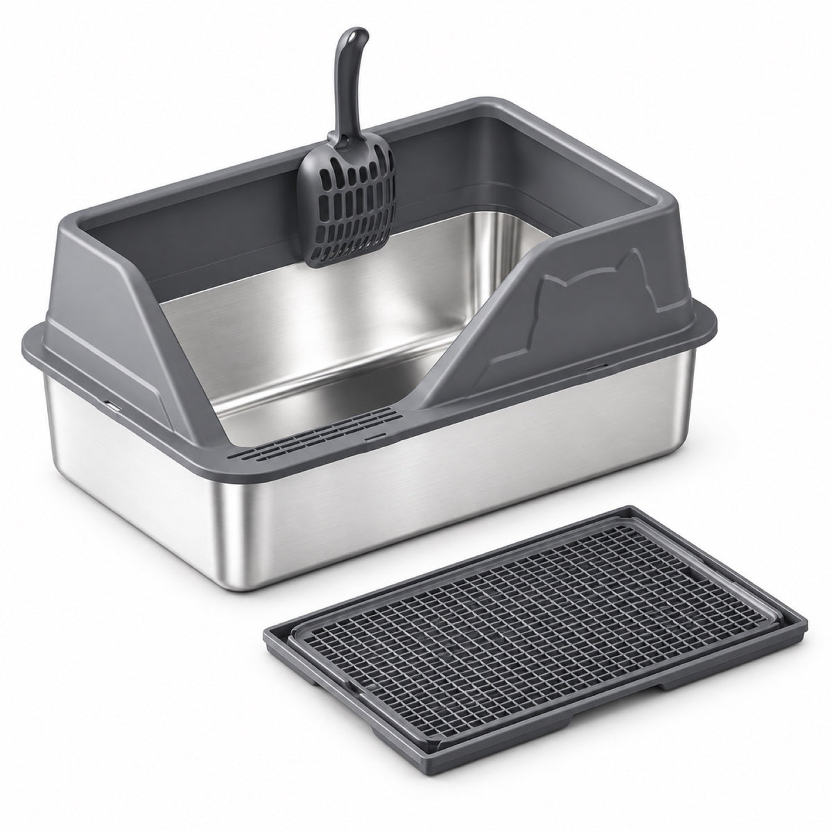 GAVPEPY Stainless Steel High-Sided Cat Litter Box, 56 Options image 34 - 5946631396849.jpg