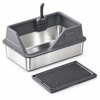 GAVPEPY Stainless Steel High-Sided Cat Litter Box, 56 Options image 34 - 5946631396849.jpg