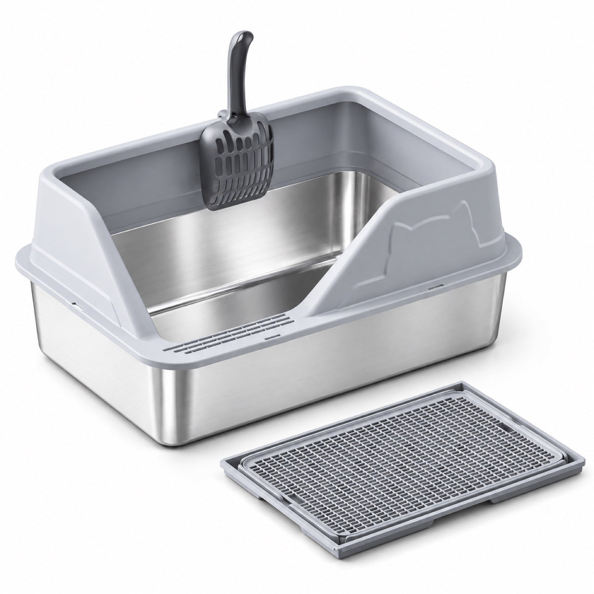 GAVPEPY Stainless Steel High-Sided Cat Litter Box, 56 Options image 13 - 5946631396850.jpg