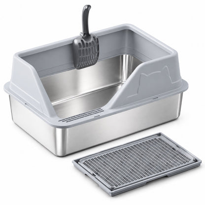 GAVPEPY Stainless Steel High-Sided Cat Litter Box, 56 Options image 25 - 5946631396852.jpg