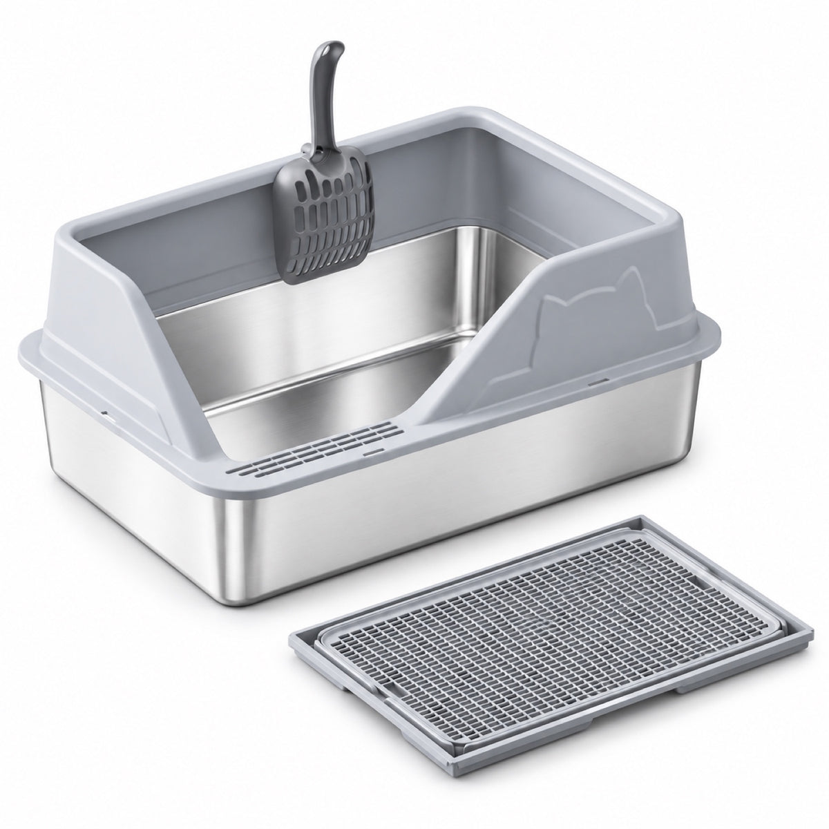 GAVPEPY Stainless Steel High-Sided Cat Litter Box, 56 Options image 27 - 5946631396853.jpg