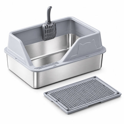 GAVPEPY Stainless Steel High-Sided Cat Litter Box, 56 Options image 56 - 5946631396854.jpg