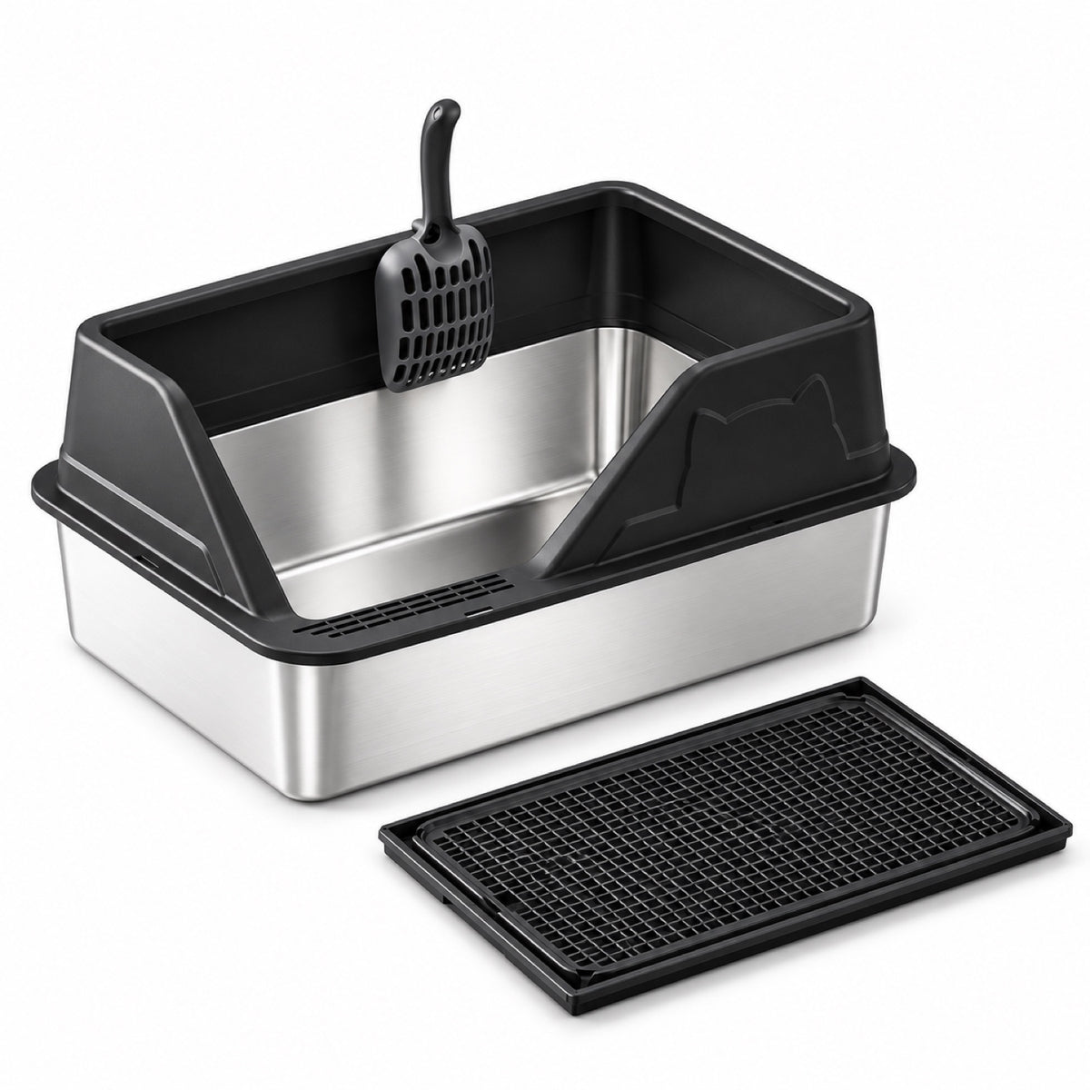 GAVPEPY Stainless Steel High-Sided Cat Litter Box, 56 Options image 28 - 5946631396857.jpg
