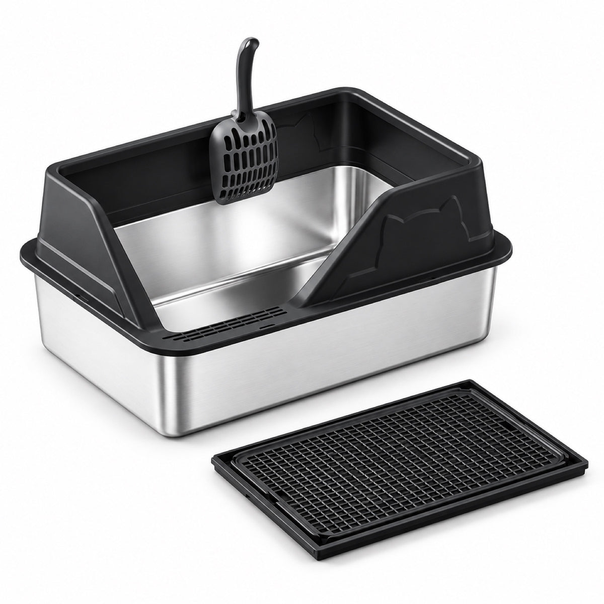 GAVPEPY Stainless Steel High-Sided Cat Litter Box, 56 Options image 15 - 5946631396859.jpg