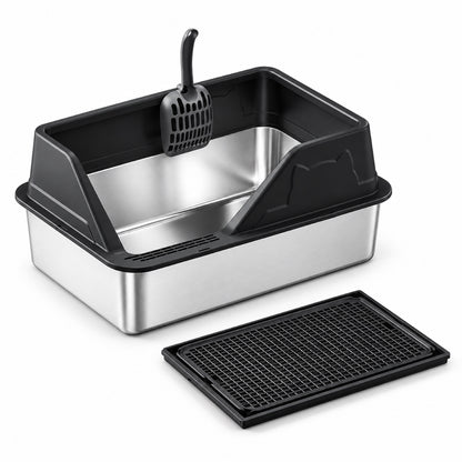 GAVPEPY Stainless Steel High-Sided Cat Litter Box, 56 Options image 15 - 5946631396859.jpg