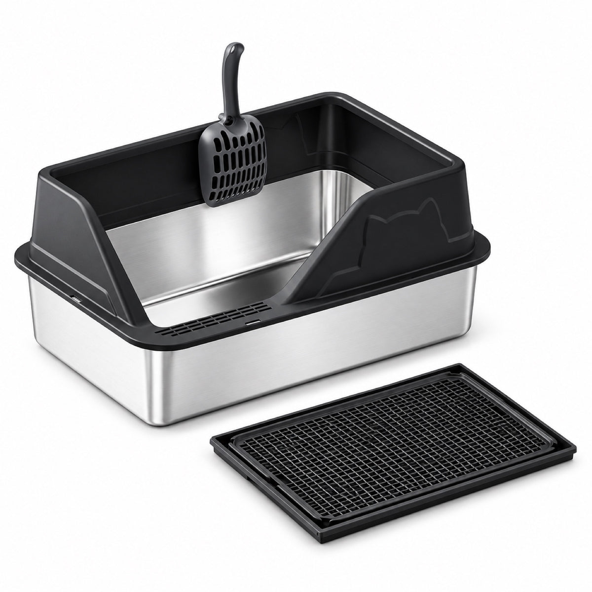 GAVPEPY Stainless Steel High-Sided Cat Litter Box, 56 Options image 14 - 5946631396861.jpg