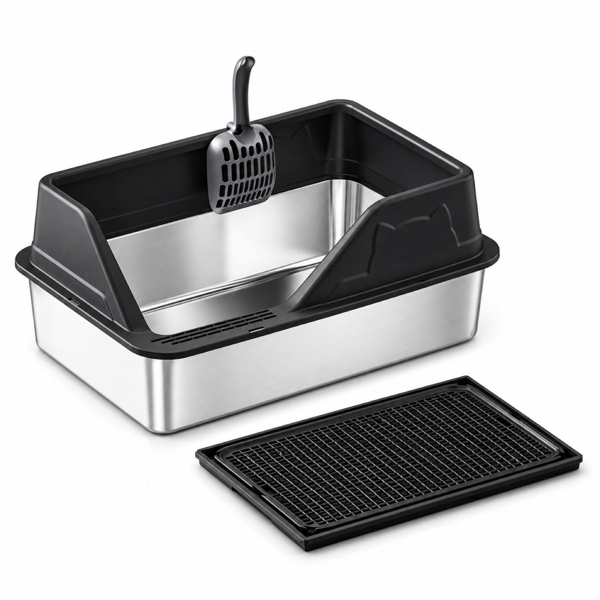 GAVPEPY Stainless Steel High-Sided Cat Litter Box, 56 Options image 11 - 5946631396862.jpg