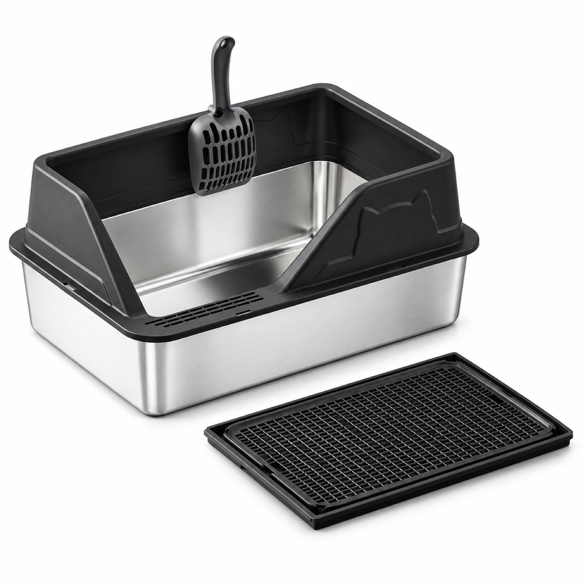 GAVPEPY Stainless Steel High-Sided Cat Litter Box, 56 Options image 55 - 5946631396863.jpg