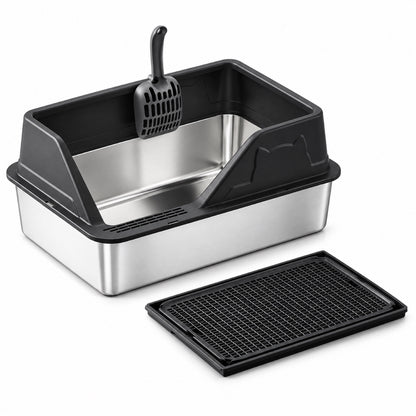 GAVPEPY Stainless Steel High-Sided Cat Litter Box, 56 Options image 55 - 5946631396863.jpg